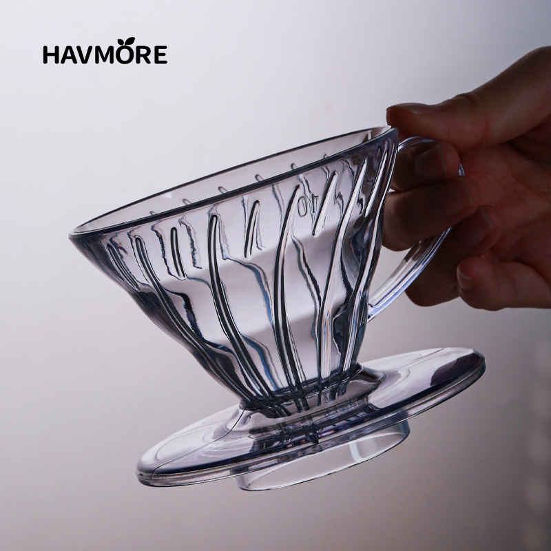 Coffee Equipment V60 - กาแฟแบบใช้ซ้ําได้ Dripper กาแฟเรซิ่นสําหรับ Pour Over Barista