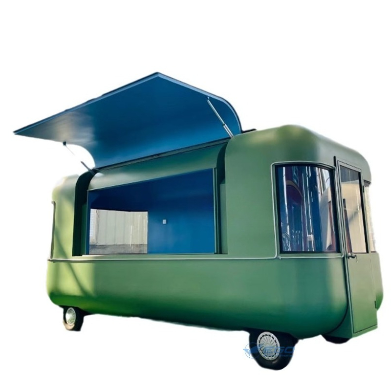 Mobile Coffee Van Equipment - รถขายอาหารเคลื่อนที่คุณภาพสูง รถขายอาหารเคลื่อนที่สีชมพูพร้อมอุปกรณ์ครบครัน รถพ่วงขายกาแฟสำหรับขายกาแฟและพิซซ่า