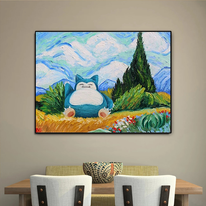 Pokemon Snorlax Van Gogh พิมพ์ - Coffee X บทวิจารณ์และราคา